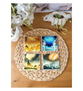 Atölye Uzay ve Gezegen Temalı Doğal Taş Bardak Altlığı 4’lü Set (10x10 cm)