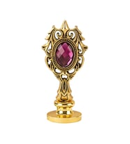 Kraliyet Bordo Taşlı Döküm Metal Mum Mühürü Sapı Antik Gold 