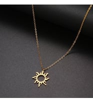Kişiye Özel 925 Ayar Gümüş Güneş Kolye (Gold)