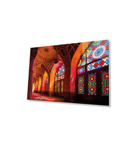 Cami İslami Motif Dini Cam Tablo 4mm Dayanıklı Temperli Cam (Çok Renkli)