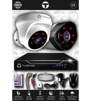 TURKNO 2 Kameralı Galia 1 İç Kamera Set HDD'siz Full HD Gece Görüşlü Güvenlik Kamerası Sistemi