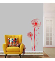 Uçuşan Karahindiba Otu, Çiçek, Doğa Dekoratif Duvar Sticker, Çıkartma, Etiket kırmızı