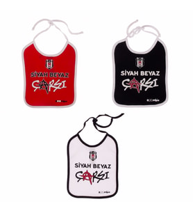 Beşiktaş Orijinal Lisanslı 3'lü Bebek Önlük Seti