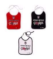 Beşiktaş Orijinal Lisanslı 3'lü Bebek Önlük Seti