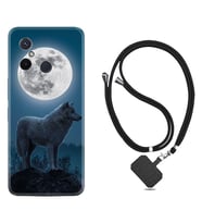 Xiaomi Redmi 12C Kılıf Resimli Boyun Askılı İpli Desenli Silikon Series Moon Wolf 1820