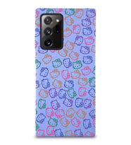 Samsung Galaxy Note 20 Ultra Uyumlu Lansman Kılıf Hello Kitty Tasarımlı İçi Kadife Kapak-Lila (Şeffaf)