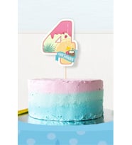 Summer Yaz Temalı 4 Yaşında (dört) Pasta Süsü *Kalın Kağıt