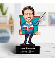 Kişiye Özel Yakışıklı Hocam Karikatürlü Biblo
