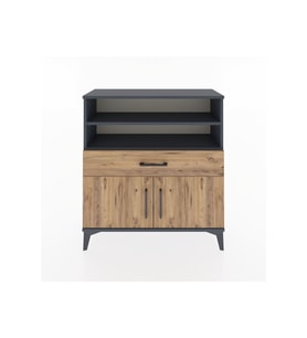 Arges Şifonyer 3 Raflı Tek Çekmeceli 2 Kapaklı 88x30x96 Antrasit-Çam