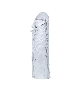 OdinsShop Damarlı Uzatmalı Şeffaf Silikon Penis Kılıfı