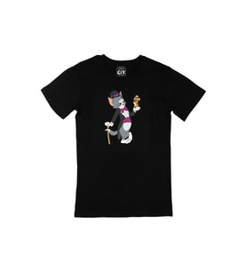 Tom Jerry Yakalanış Siyah Tişört