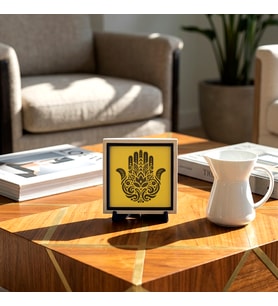 Hamsa Figürlü Modern Dekoratif Obje, Sevdiklerinize Değer Katacak Şık Bir Armağan 10x10 cm