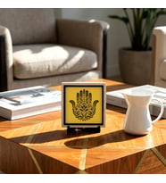 Hamsa Figürlü Modern Dekoratif Obje, Sevdiklerinize Değer Katacak Şık Bir Armağan 10x10 cm