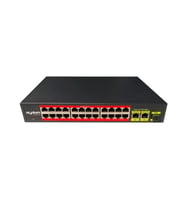 URANIUM POE-2421SFP-300W 24 PORT 10/100+2X GIGABIT UPLINK +1XSFP RACKMOUNT SWITCH (REALTEK CHIPSET)