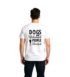Erkek Grafik Baskılı Pamuk Tişört Köpek Sevgili Mizah Deseni Rahat Kesim Günlük Giyim Modern Şık