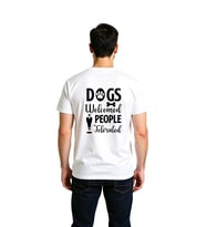 Erkek Grafik Baskılı Pamuk Tişört Köpek Sevgili Mizah Deseni Rahat Kesim Günlük Giyim Modern Şık