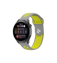 Uray store Watch 20mm Spor Delikli Kordon - Gri-Yeşil