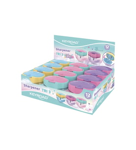 3 Delikli Kalemtraş 12 Ad 3 Renk Pastel