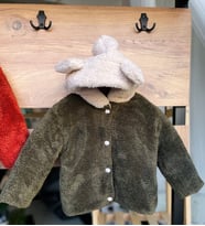 UNİSEX peluş haki rengi bebek çocuk montu