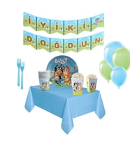 Bluey Temalı Doğum Günü Süsleri Bluey Bingo Doğum Günü Partisi Komple Set Balonlu-