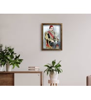BK Home Sultan II Abdülhamid Han Tasarımlı Doğal Masif Ahşap Çerçeveli Tablo 45x65cm-6