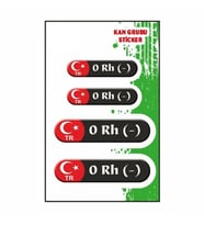 Wolf Kan Grubu 0 Rh(-) Siyah Dörtlü Damla Etiket