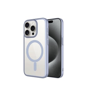 Apple iPhone 15 Pro Uyumlu Kılıf Wireless Şarj Özellikli Sert PC Zore Mat Riksos M-safe Kapak (Gri)