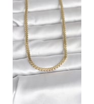 CM 14K Gold Renk Yassı Ezme Zincir Model 60 cm Kadın Kolye - TJ-BKO10996
