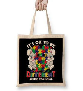 It s OK To Be Different Autism Awareness Puzzle Bez Çanta Uzun Saplı