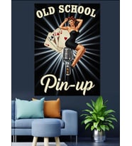 Old School Pin-Up Poster Dekoratif Kanvas - Mdf Ahşap Tablo