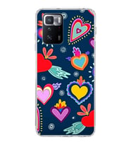 PrintiFy Xiaomi Poco X3 GT ile Uyumlu 1mm Slim Fit Retro Colors 3 Baskılı Şeffaf  Kılıf