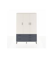 Arges Dolap 5 Raflı 5 Çekmeceli Tek Askılı 132x30x195 Aytaşı-Aytaşı/Antrasit