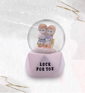 Işıklı Luck For You Senin İçin Şans Aşıklar Kar Küresi (Karışık)