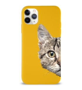 Apple iPhone 11 Pro Max Uyumlu Lansman Kılıf Catface Tasarımlı Altı Kapalı İçi Kadife Kaplı  Kapak (Şeffaf)