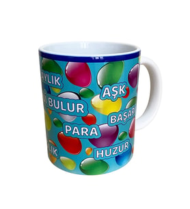 OLUMLAMA MANİFEST temalı dijital baskılı hediyelik tasarım kupa bardak. (Beyaz)