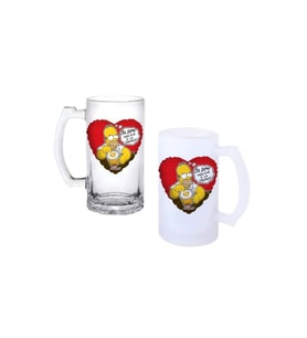Ghostbastır Design Simpsons Kulplu Bira Bardağı Buzlu veya Şeffaf Seçenekli 0206