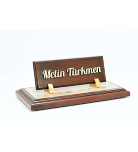 MERMER ve AHŞAP KALEMLİ İSİMLİK, MASA ÜSTÜ İSİMLİK (Mavi)