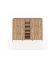 Hyperion Dolap 14 Raflı 8 Kapaklı 220x44x163 Çam-Çam