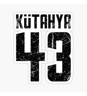 43 KÜTAHYA Sticker Yapıştırma Oto Etiket 17cm