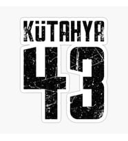 43 KÜTAHYA Sticker Yapıştırma Oto Etiket 17cm