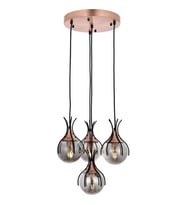 AVONNI AV-60161-4T-BSY Siyah Boyalı Modern Avize E27 Metal Cam 40cm