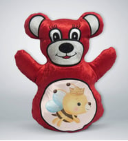 BK Gift Sevimli Arı Tasarımlı Kırmızı Ayıcık Yastık-1