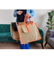 Xxl Tığ İşi Çantalar , El Yapımı Büyük Boy Plaj Çantası  , Kemzey Handmade Plaj Giyim (Turuncu)