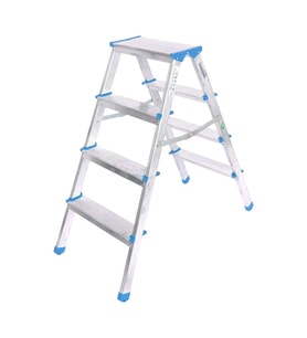 4+4 ÇİFT BASAMAKLI ALÜMİNYUM METAL MERDİVEN YÜKSEKLİK = 92CM BAŞ GENİŞLİK = 8CM (5680)