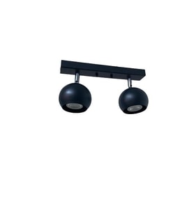 Rsylight Metal Modern 2 li Spor Siyah Mafsallı Led Spot Avize Günışığı Ampullü