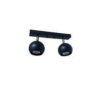 Rsylight Metal Modern 2 li Spor Siyah Mafsallı Led Spot Avize Günışığı Ampullü