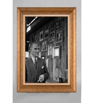 Altın Varaklı Çerçeveli Paspartulu Atatürk Tablo a508 (Gold)