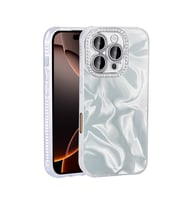 Apple iPhone 16 Pro Max Uyumlu Kılıf Airbagli Parlak Taş Detay Tasarımlı Zore Esila Kapak (Beyaz)