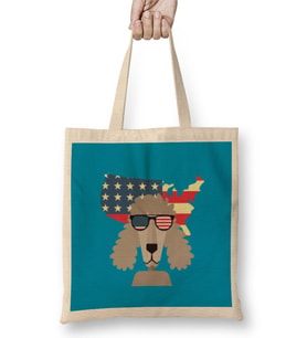 DOG İndependence Day 4th Of July Gift Celebration Patriotic Bez Çanta Uzun Saplı