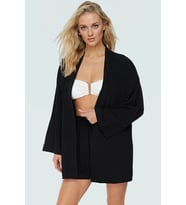 Rahat Yazlık Şortlu Kimono Takım Dokuma V Yaka Plaj Modası Mükemmel Uyum Trend Tasarım